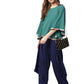 Ahalyaa Indo Western Sea Green Cape With Drape Pant | Swadesiicart