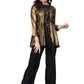 Ahalyaa Golden Flared Crepe, Georgette Indowestern Set | Swadesiicart