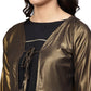 Ahalyaa Golden Flared Crepe, Georgette Indowestern Set | Swadesiicart