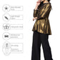 Ahalyaa Golden Flared Crepe, Georgette Indowestern Set | Swadesiicart