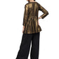 Ahalyaa Golden Flared Crepe, Georgette Indowestern Set | Swadesiicart
