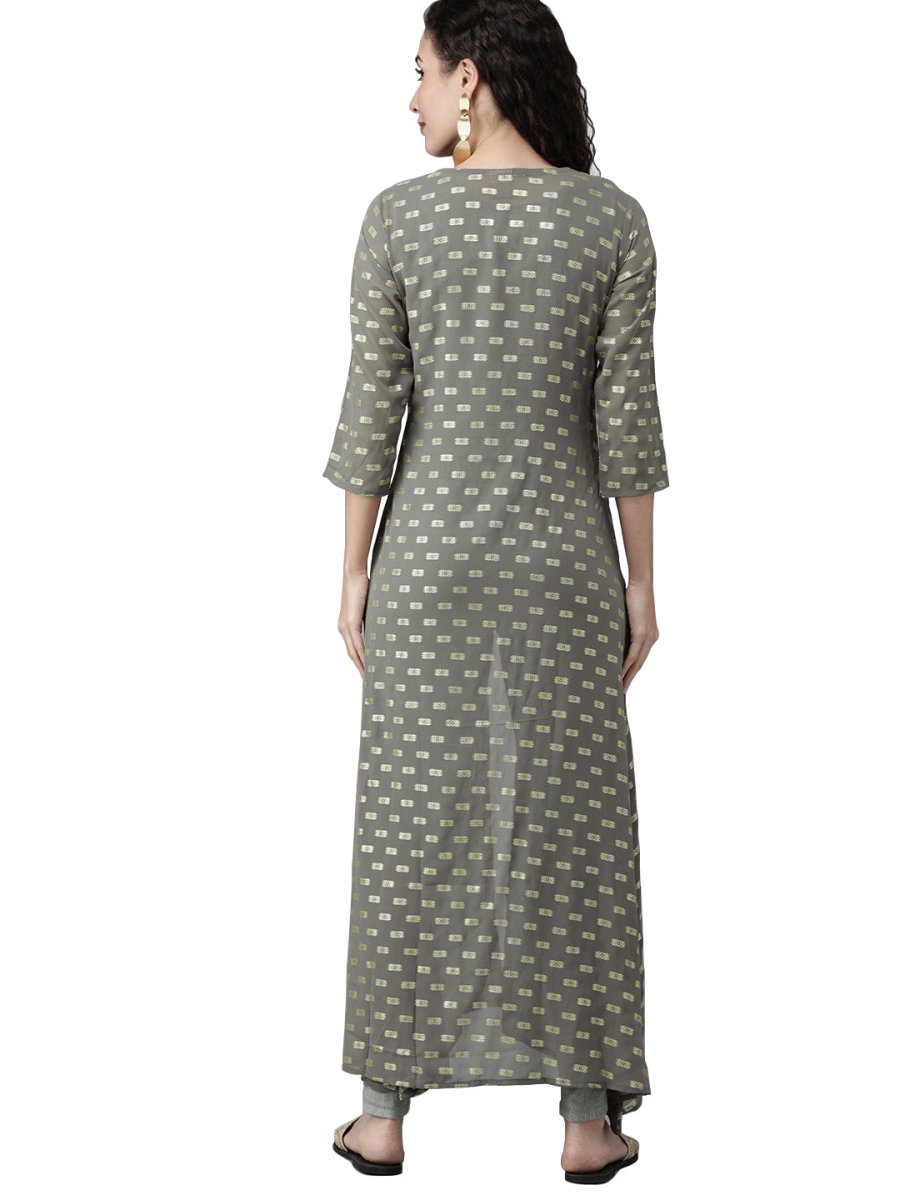 Ahalyaa Women Beautiful Grey Indo Western Set | Swadesiicart