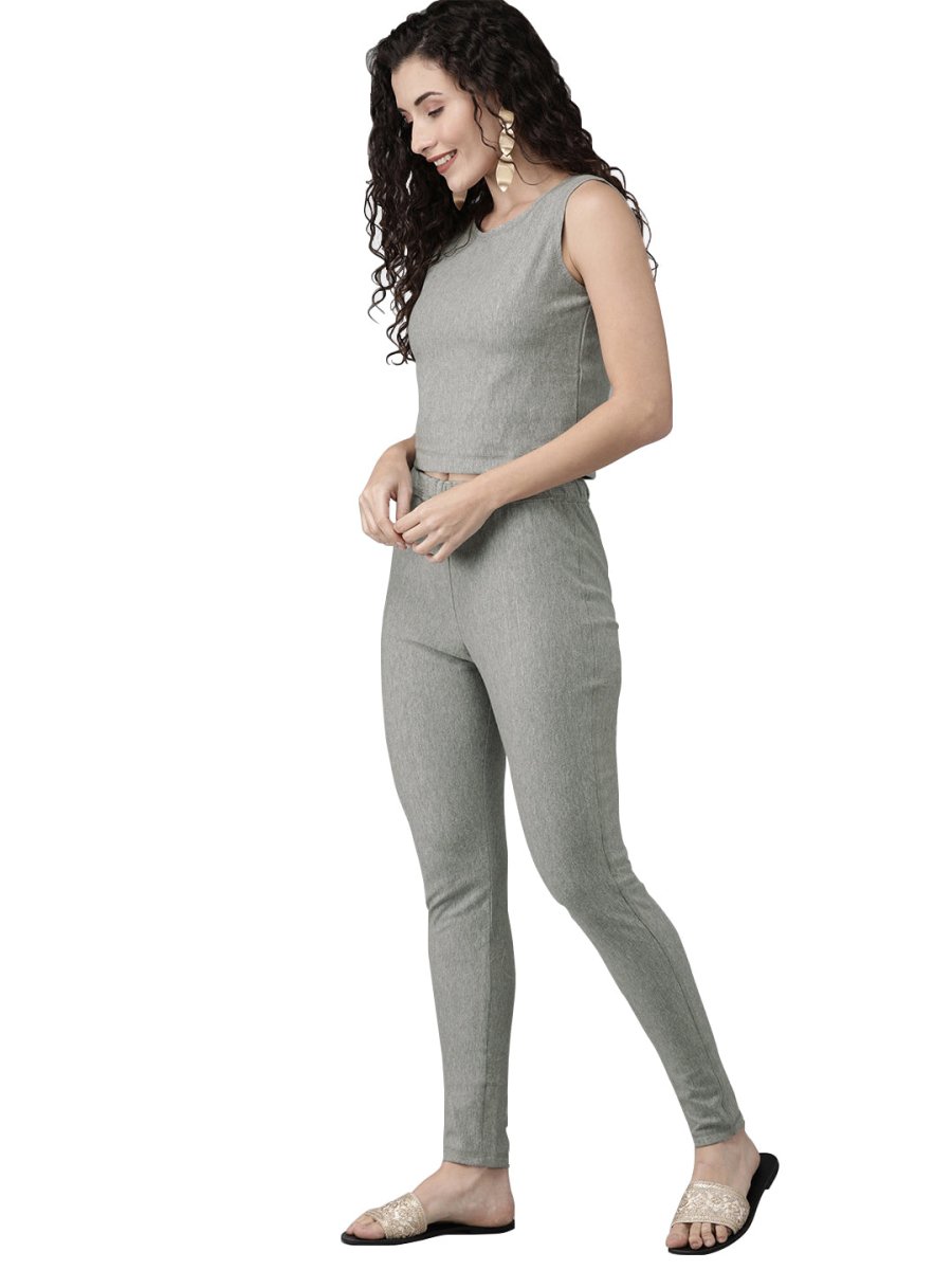 Ahalyaa Women Beautiful Grey Indo Western Set | Swadesiicart