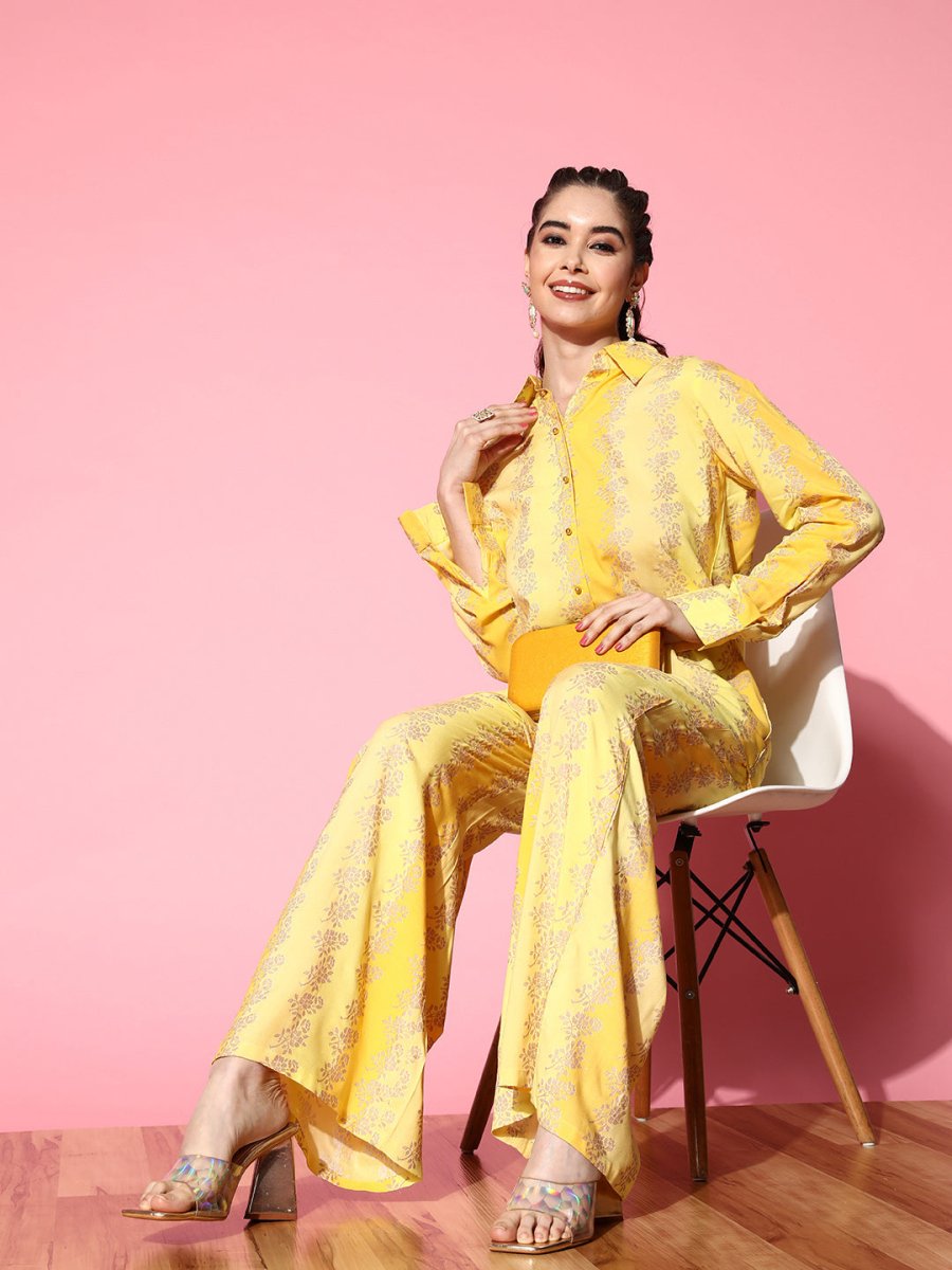 Ahalyaa Floral Printed Shirt and Palazzos | Swadesiicart