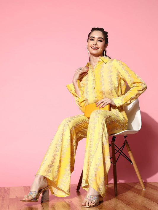 Ahalyaa Floral Printed Shirt and Palazzos | Swadesiicart