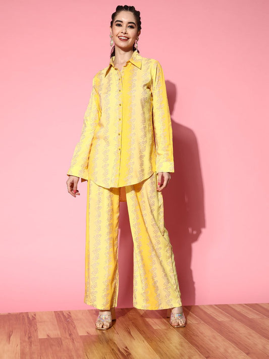Ahalyaa Floral Printed Shirt and Palazzos | Swadesiicart