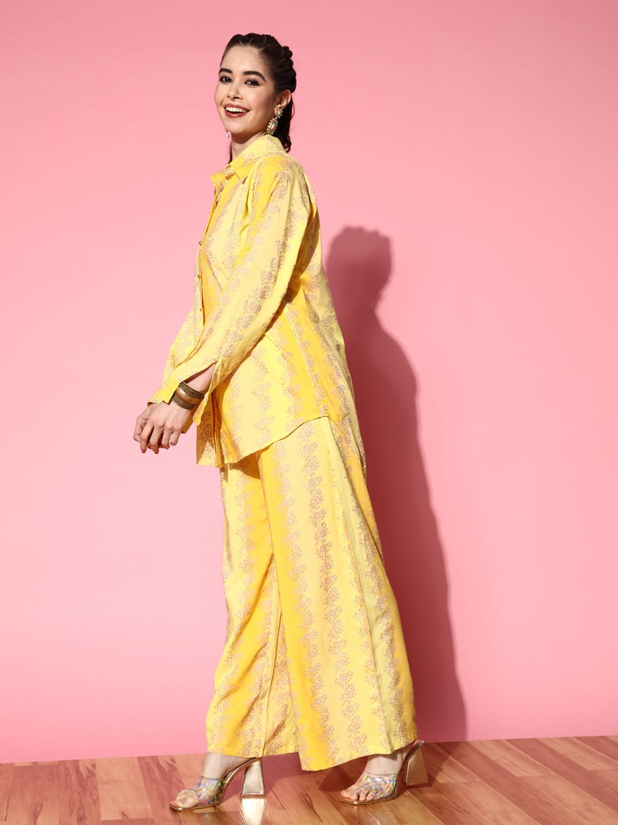 Ahalyaa Floral Printed Shirt and Palazzos | Swadesiicart