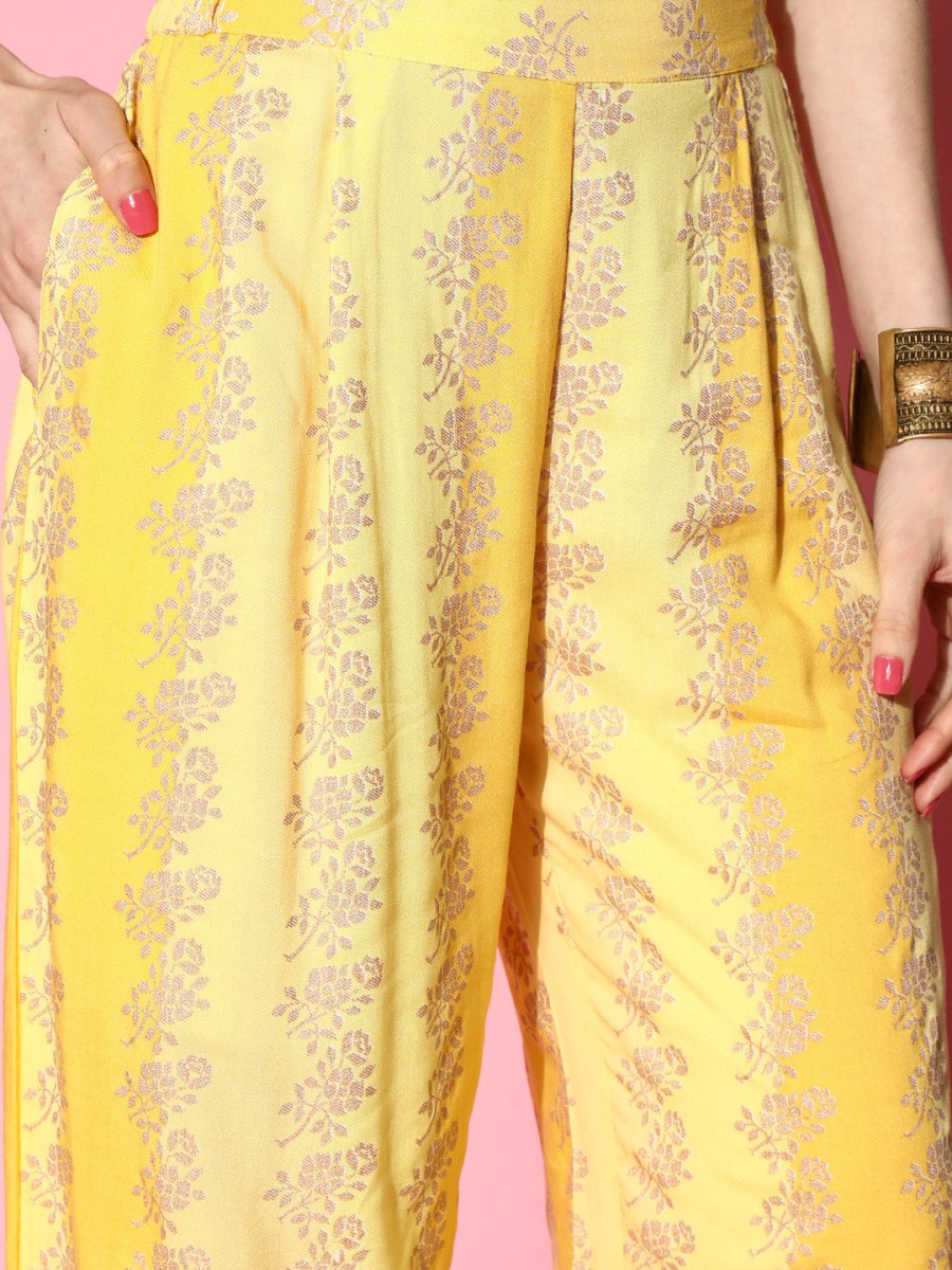 Ahalyaa Floral Printed Shirt and Palazzos | Swadesiicart