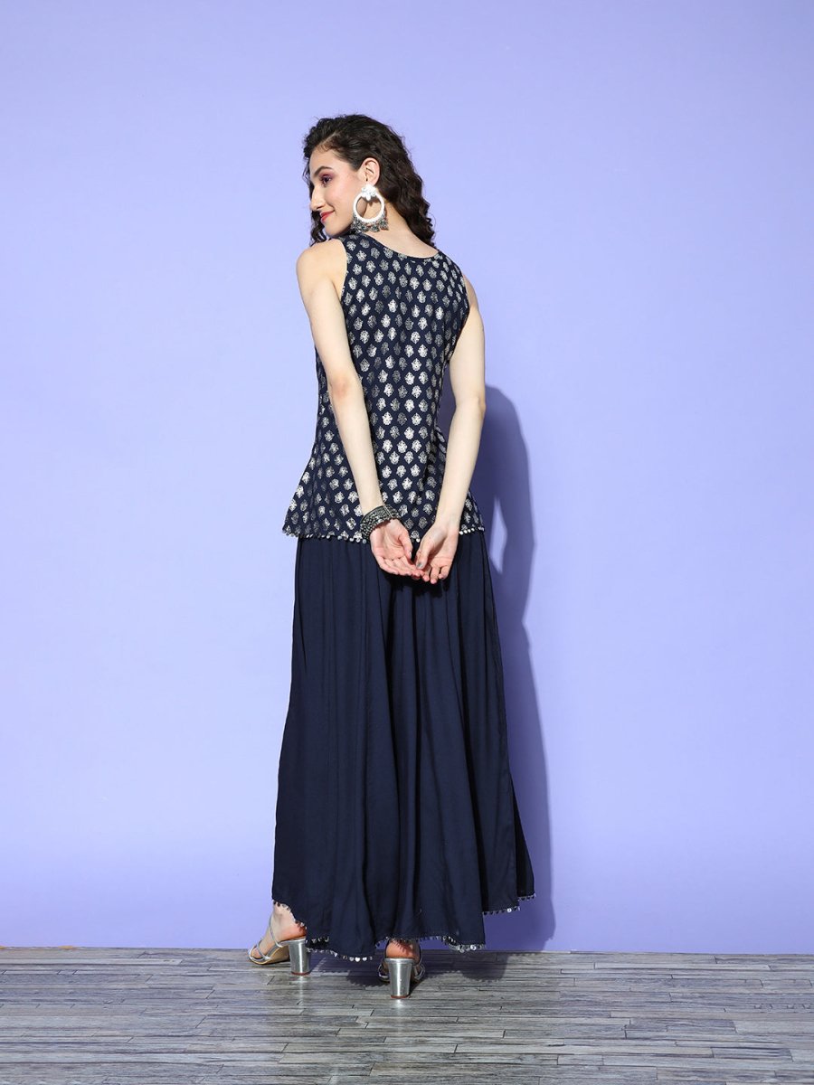 Ahalyaa Woven Design Tunic & Palazzo Co-ords - Swadesiicart
