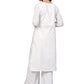 Ahalyaa Off White Straight Cotton Indowestern Set | Swadesiicart
