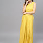 Ahalyaa Yellow & Pink Printed Crop Top with Palazzos & Ethnic Jacket - Swadesiicart
