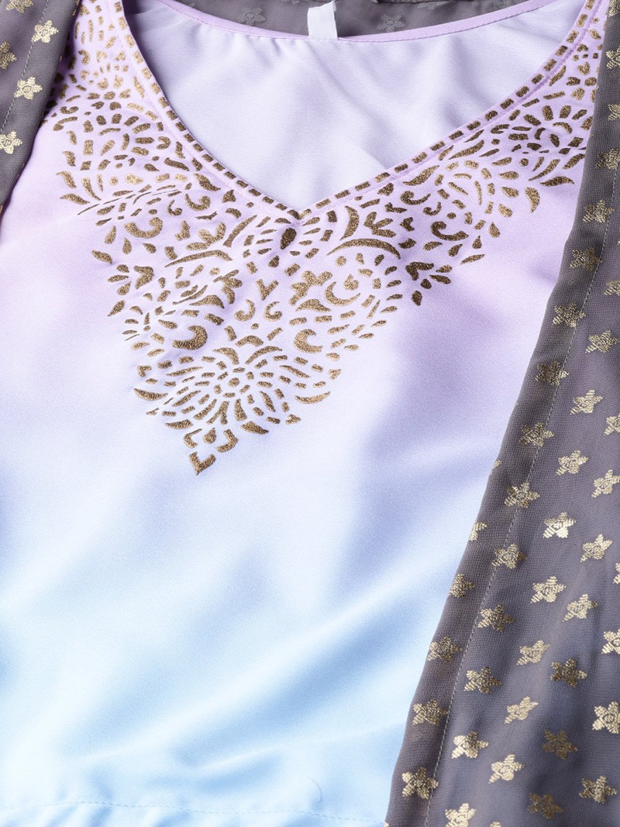Ahalyaa Women Printed Crop Top With Shrug Set - Swadesiicart