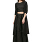 Ahalyaa Women Black & Golden Printed Kurta with Churidar & Dupatta | Swadesiicart