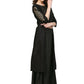 Ahalyaa Women Black & Golden Printed Kurta with Churidar & Dupatta | Swadesiicart