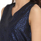 Ahalyaa Women Black & Blue Printed Crop Top With Palazzos & Jacket - Swadesiicart