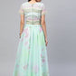 Ahalyaa Women Mint Green Oraganza Printed Lehenga Choli | Swadesiicart