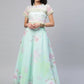 Ahalyaa Women Mint Green Oraganza Printed Lehenga Choli | Swadesiicart