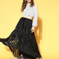 Ahalyaa Women White & Black Printed Top & Skirt | Swadesiicart