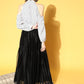Ahalyaa Women White & Black Printed Top & Skirt | Swadesiicart