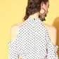 Ahalyaa Women White & Black Printed Top & Skirt | Swadesiicart