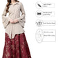 Ahalyaa Indowestern Beige & Maroon Shirt With Skirt Set | Swadesiicart