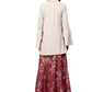 Ahalyaa Indowestern Beige & Maroon Shirt With Skirt Set | Swadesiicart