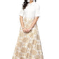 Ahalyaa White Straight Cotton Indowestern Set | Swadesiicart