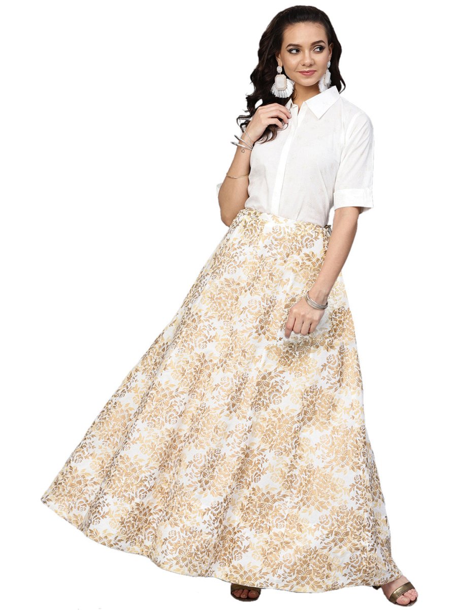 Ahalyaa White Straight Cotton Indowestern Set | Swadesiicart