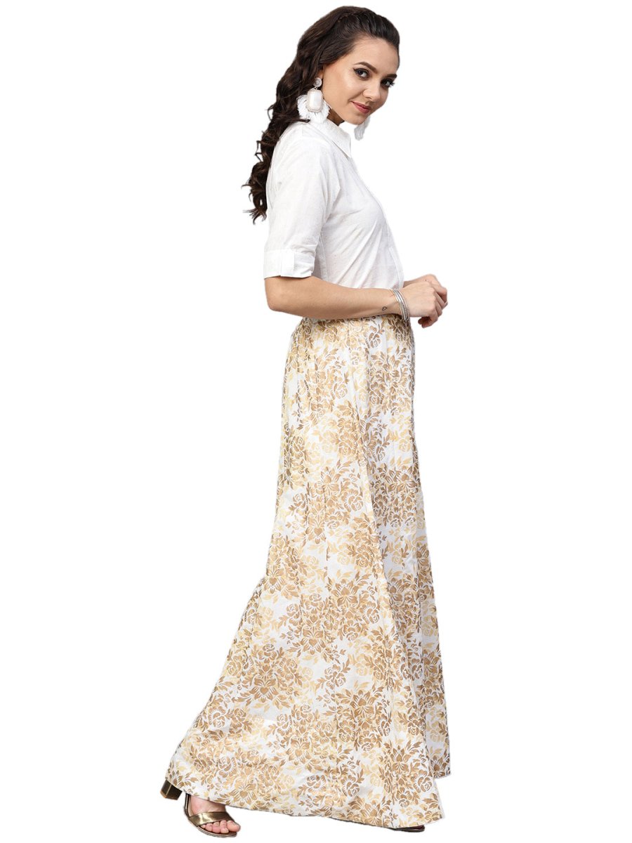 Ahalyaa White Straight Cotton Indowestern Set | Swadesiicart