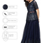 Ahalyaa Navy Blue Peplum Net Indowestern Set | Swadesiicart