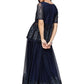Ahalyaa Navy Blue Peplum Net Indowestern Set | Swadesiicart