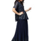Ahalyaa Navy Blue Peplum Net Indowestern Set | Swadesiicart