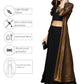 Ahalyaa Black Golden Straight Crepe & Georgette Kurta Set | Swadesiicart