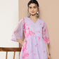 Ahalyaa Lavender & Pink Printed Tunic | Swadesiicart