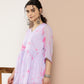 Ahalyaa Lavender & Pink Printed Tunic | Swadesiicart