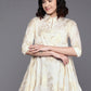 Ahalyaa Floral Printed Shirt Collar Cotton Tunic With Lace Inserts Detail | Swadesiicart
