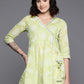 Ahalyaa Floral Printed Cotton Tunic With Lace Inserts Detail | Swadesiicart