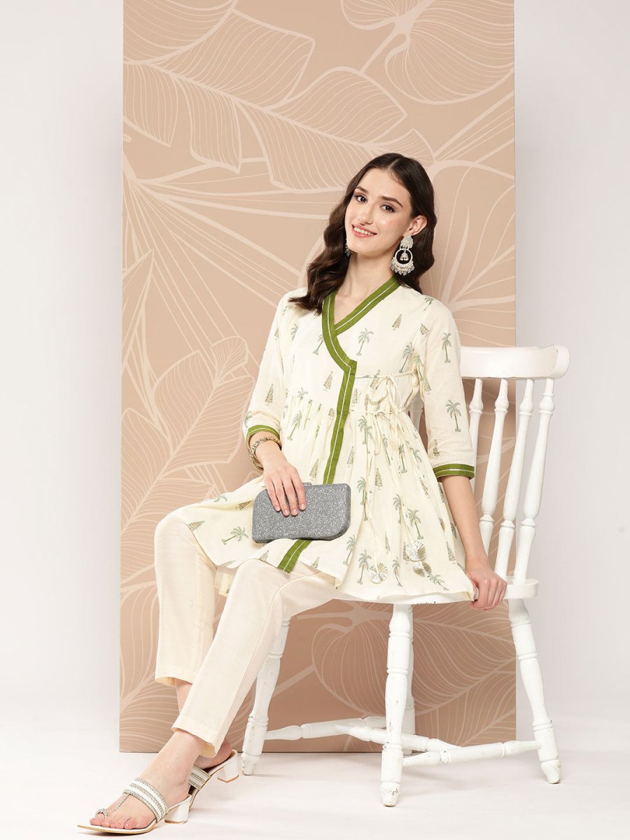 Ahalyaa Tie-Ups Tropical Printed Tunic | Swadesiicart