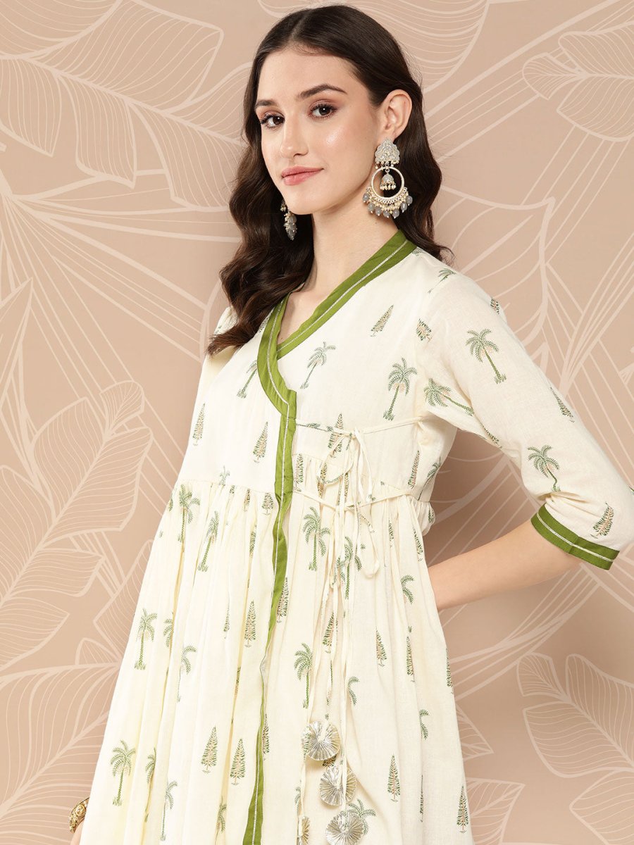 Ahalyaa Tie-Ups Tropical Printed Tunic | Swadesiicart
