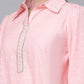 Ahalyaa Women Baby Pink Pure Cotton Printed Tunic | Swadesiicart