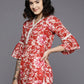 Ahalyaa Floral Printed Bell Sleeves Tunic With Lace Inserts | Swadesiicart