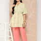 Ahalyaa Gathered Conversational Printed Tunic | Swadesiicart