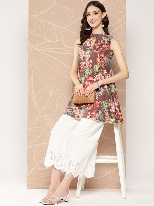 Ahalyaa Halter Neck Printed Tunic | Swadesiicart