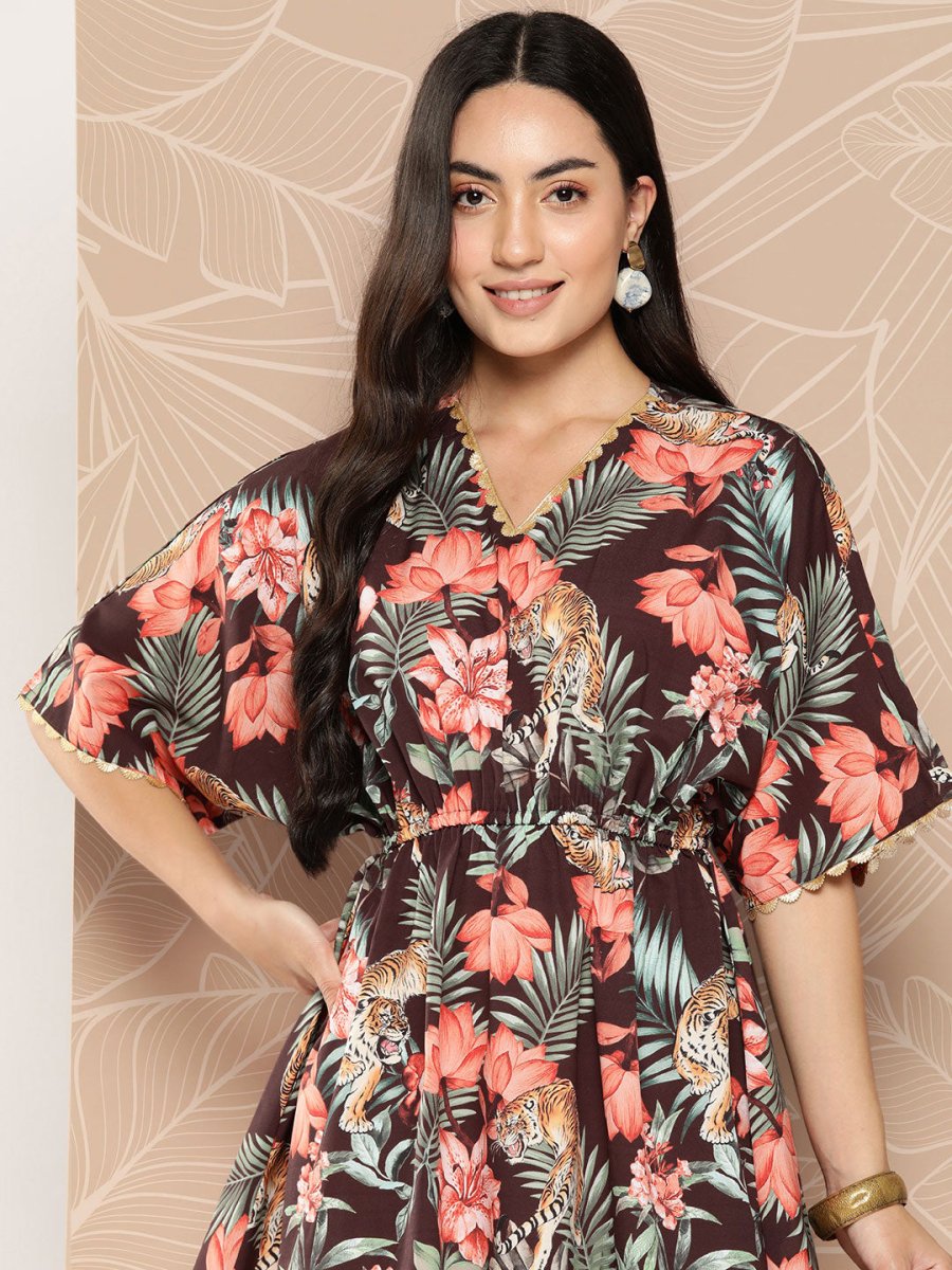 Ahalyaa Floral Printed Tunic | Swadesiicart