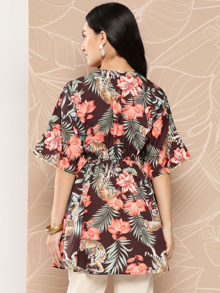 Ahalyaa Floral Printed Tunic | Swadesiicart