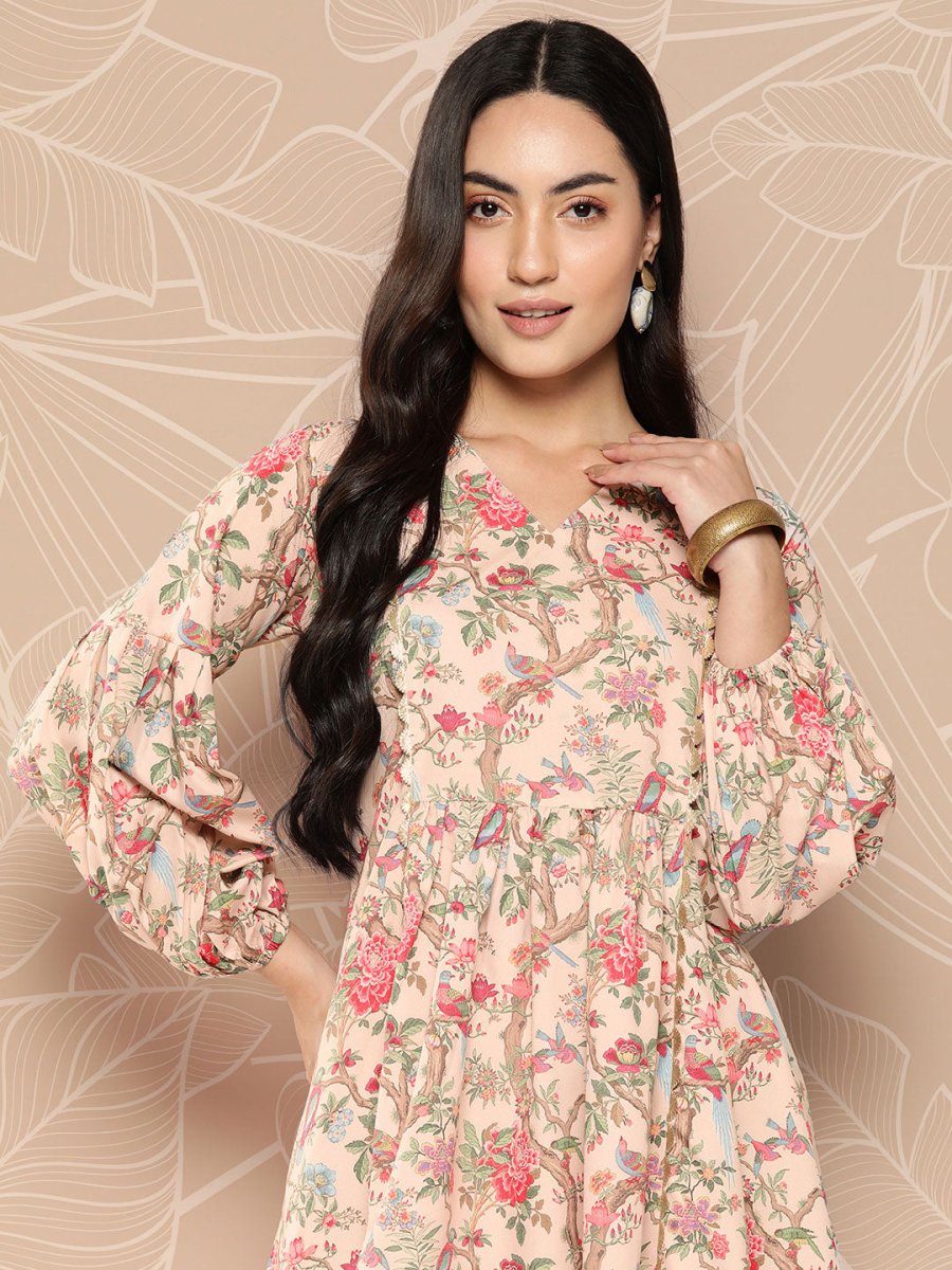 Ahalyaa Floral Printed Tunic | Swadesiicart