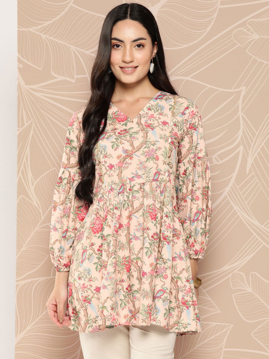 Ahalyaa Floral Printed Tunic | Swadesiicart