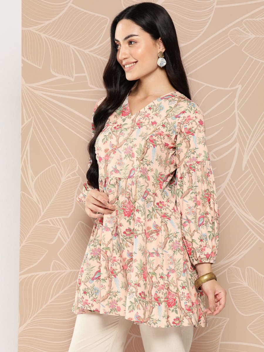 Ahalyaa Floral Printed Tunic | Swadesiicart