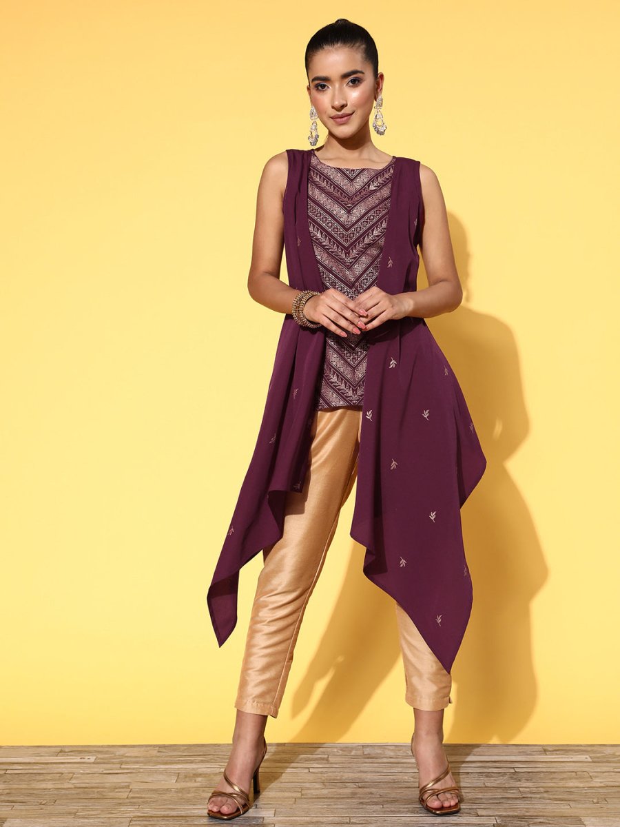 Ahalyaa Women Boat Neck Printed Tunic | Swadesiicart