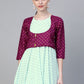 Ahalyaa Blue & Purple Printed A-Line Tunic | Swadesiicart